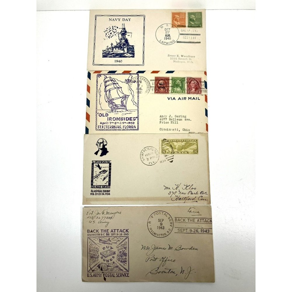 1900s, U.S. Navy / Army Envelope /Stamps / St. Petersburg, Florida / Brooklyn NY